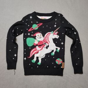 Santa Riding a Unicorn Ugly Christmas Sweater Funny Sweater